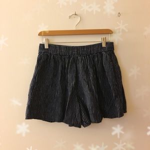 Blue & White Stripe Flowy Shorts